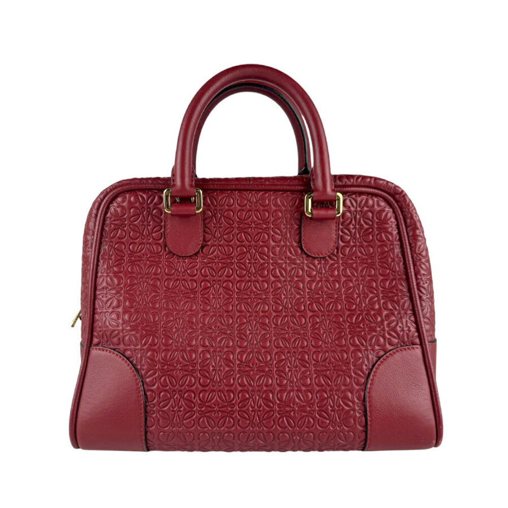 Loewe Amazona Leather Shoulder Bag Dark Red Gold